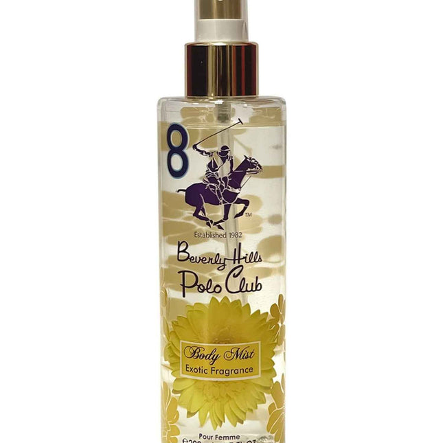 Beverly Hills Polo Club No.8 Exotic Fragrance – Body Spray for Women, 200 ml