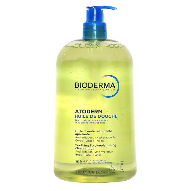 Bioderma Atoderm Anti-Irritation – Shower Oil for Women, For Face & Body, For Very Dry To Atopic Sensitive Skin, 1000 ml