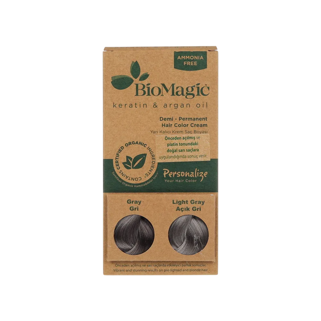 Biomagic Keratin & Argan Oil – Demi-Permanent Hair Dye for Women, Grey, 250 ml Tester
