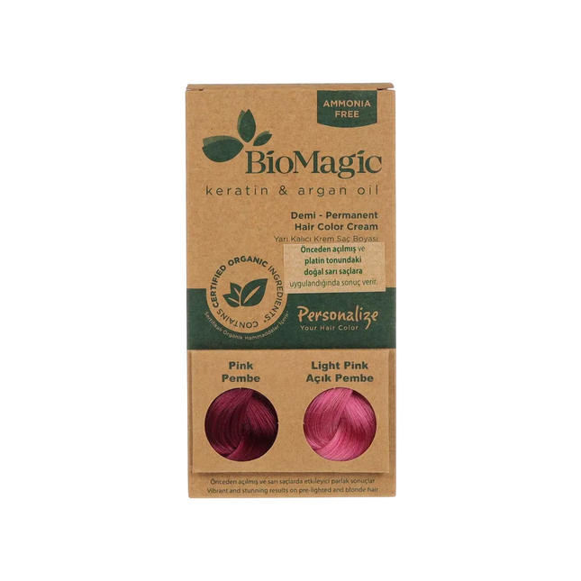 Biomagic Keratin & Argan Oil – Demi-Permanent Hair Dye for Women, Pink, 250 ml Tester