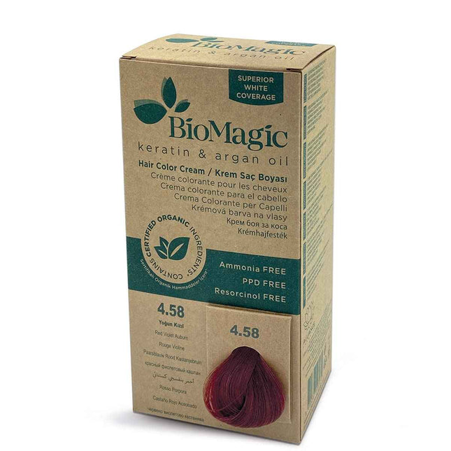 Biomagic Keratin & Argan Oil – Permanent Hair Dye for Women, 4.58, 250 ml Tester
