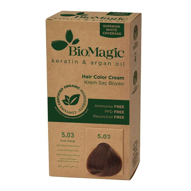Biomagic Keratin & Argan Oil – Permanent Hair Dye for Women, 5.03, 250 ml Tester