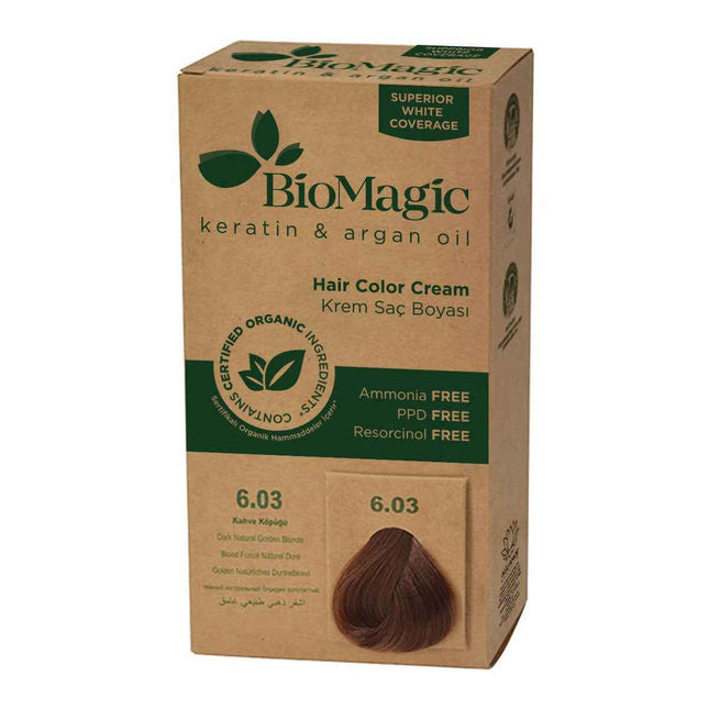 Biomagic Keratin & Argan Oil – Permanent Hair Dye for Women, 6.03, 250 ml Tester