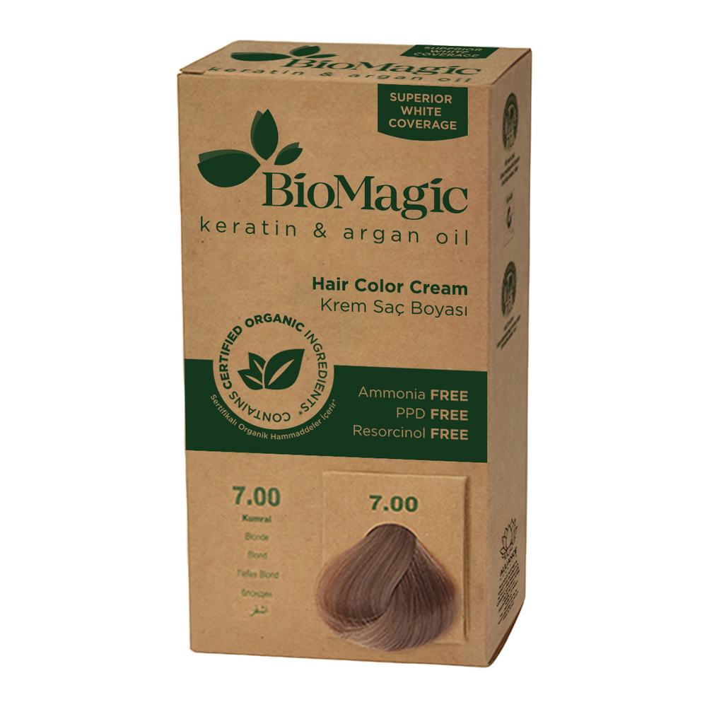 Biomagic Keratin & Argan Oil – Permanent Hair Dye for Women, 7.00, 250 ml Tester