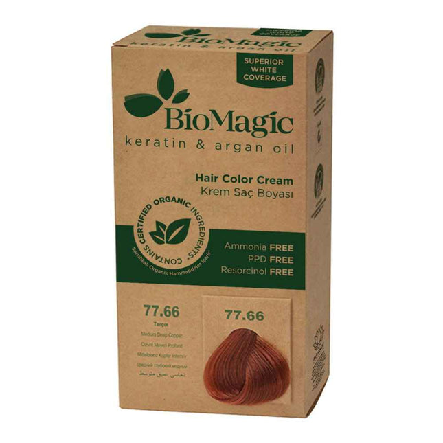 Biomagic Keratin & Argan Oil – Permanent Hair Dye for Women, 77.66, 250 ml Tester