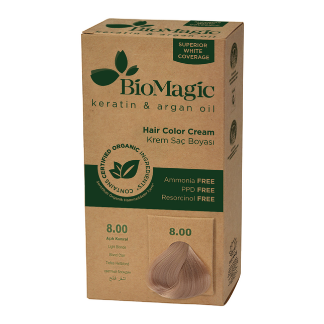 Biomagic Keratin & Argan Oil – Permanent Hair Dye for Women, 8.00, 250 ml Tester