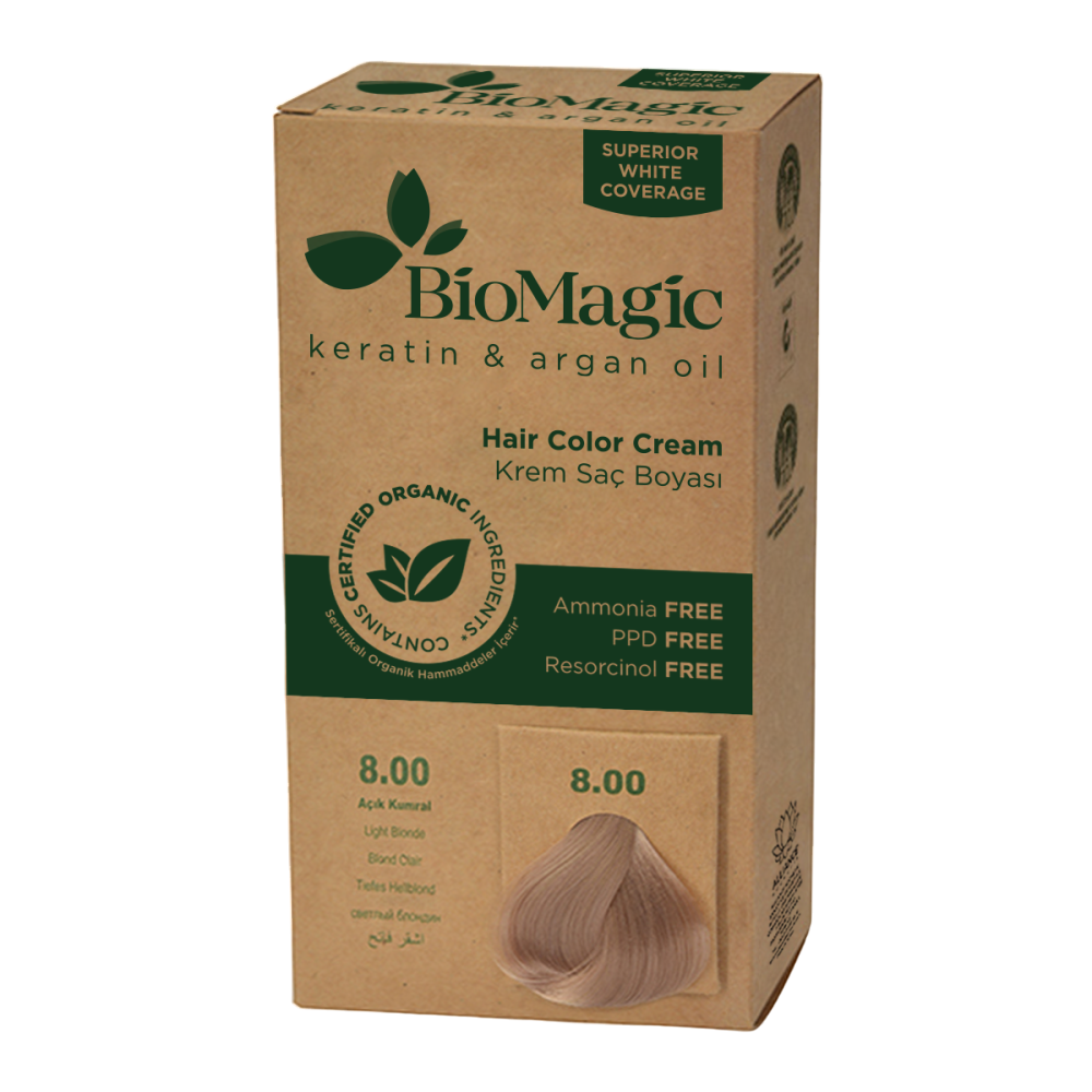 Biomagic Keratin & Argan Oil – Permanent Hair Dye for Women, 8.00, 250 ml Tester