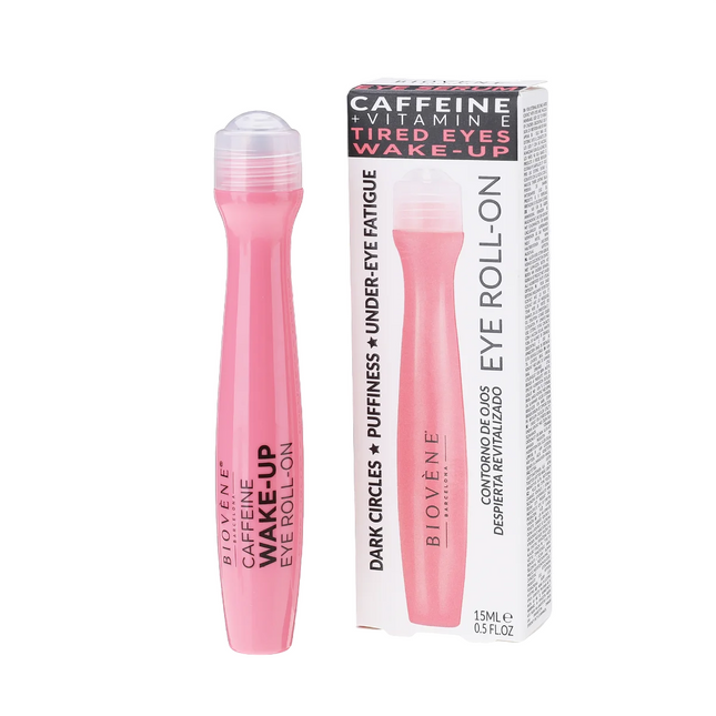 Biovene Caffeine + Vitamin E Tired Eyes Wake-up Hydrating – Eye Roll-On for Women, 15 ml
