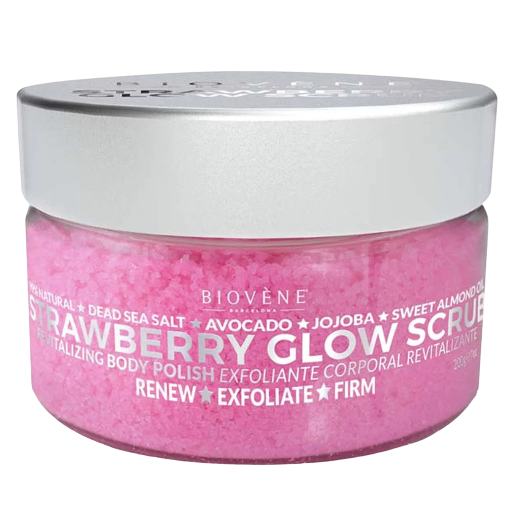 Biovene Glow Strawberry Exfoliating – Body Scrub for Women, 200 g