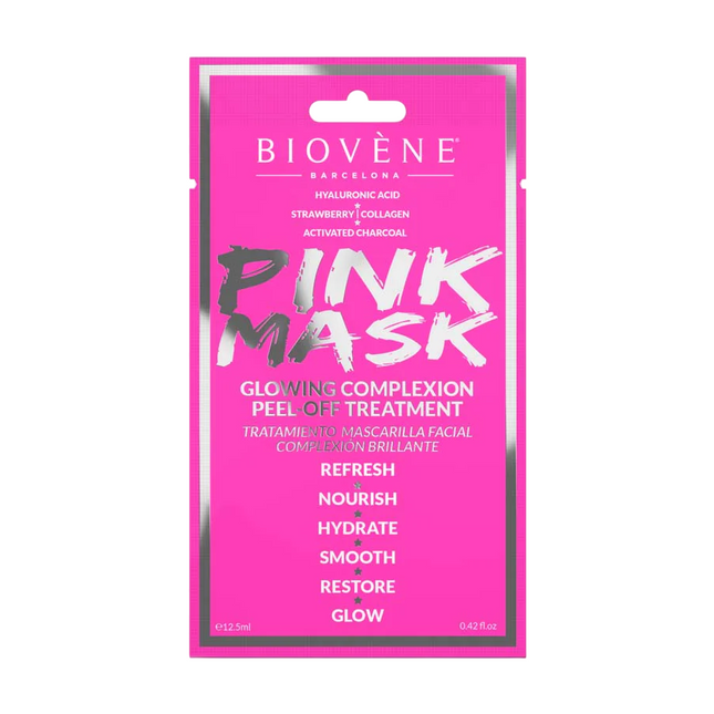 Biovene Pink Mask Glowing – Peel-Off Mask for Women, For Face, 12.5 ml Tester