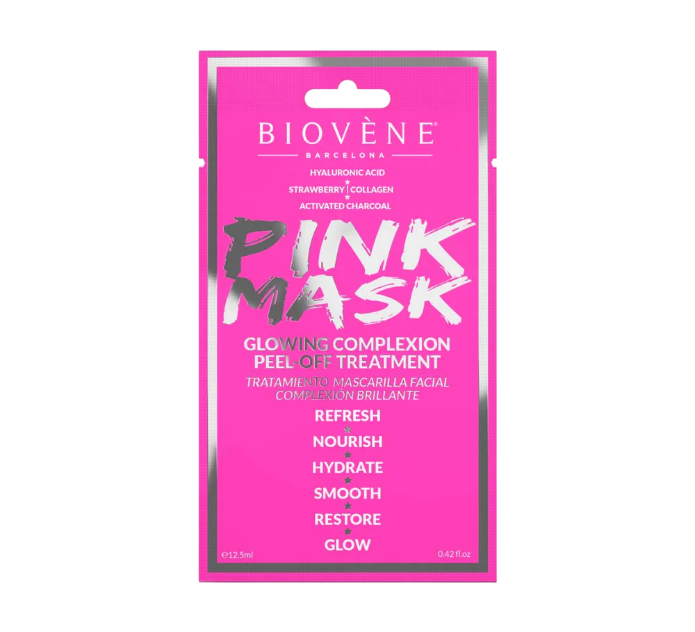 Biovene Pink Mask Glowing – Peel-Off Mask for Women, For Face, 12.5 ml Tester