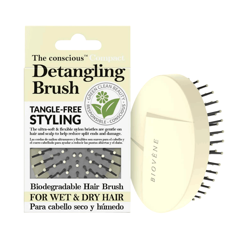 Biovene The Conscious Compact – Hair Brush for Women, Canary Yellow, For Styling