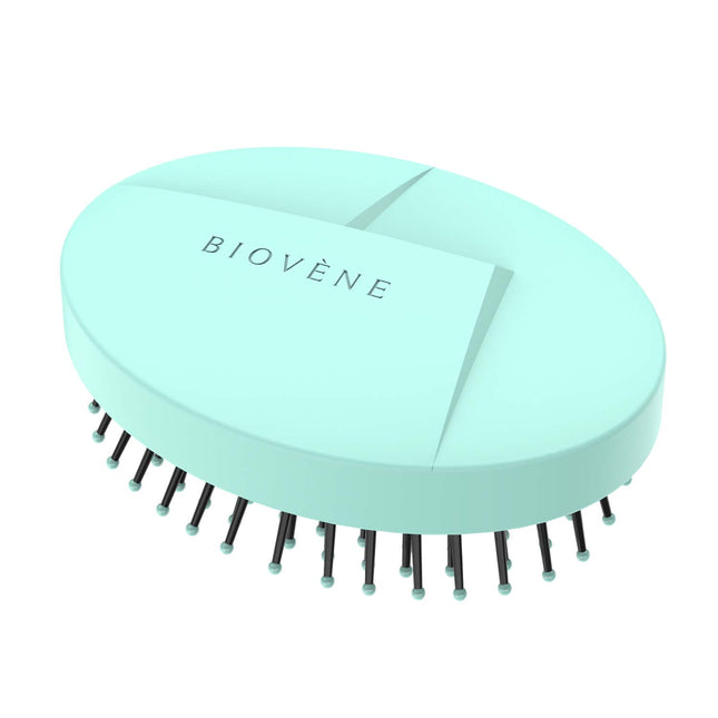 Biovene The Conscious Compact – Hair Brush for Women, Mint Green, Detangling