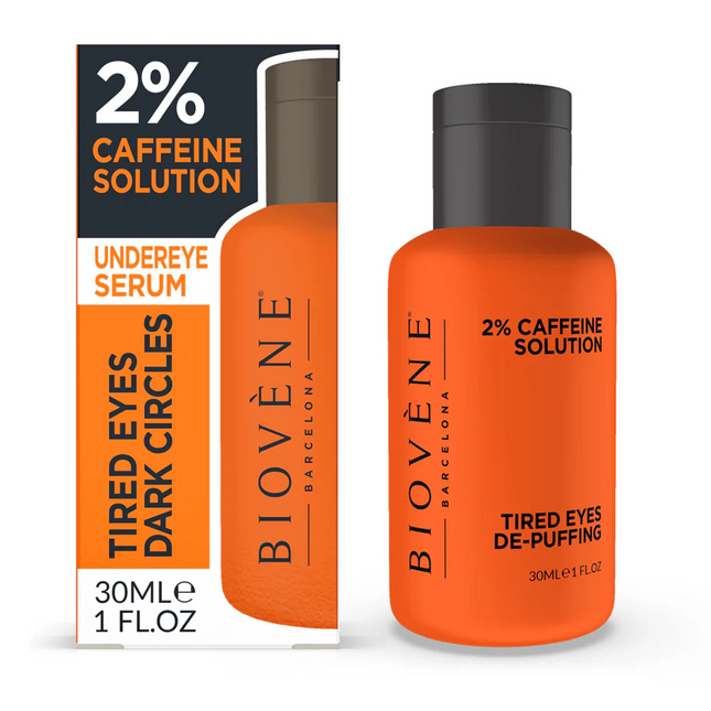 Biovene Tired Eyes Dark Circles 2% Caffeine De-puffing – Eye Serum for Women, 30 ml