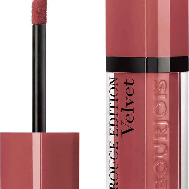 Bourjois Rouge Edition Velvet Dimethicone Matte – Liquid Lipstick for Women, 04, Peach Club, 7.7 ml