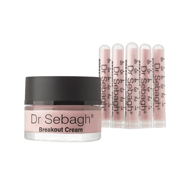 Dr Sebagh Breakout Set Dr Sebagh: Breakout Unisex, Anti-Acnee, Powder Tubes, 5 pcs, 1.95 g + Breakout, Calming, Day, Cream,…