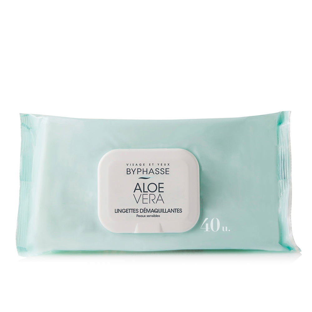 Byphasse Aloe Vera – Cleansing Wipes for Women, For Face, 40 pcs