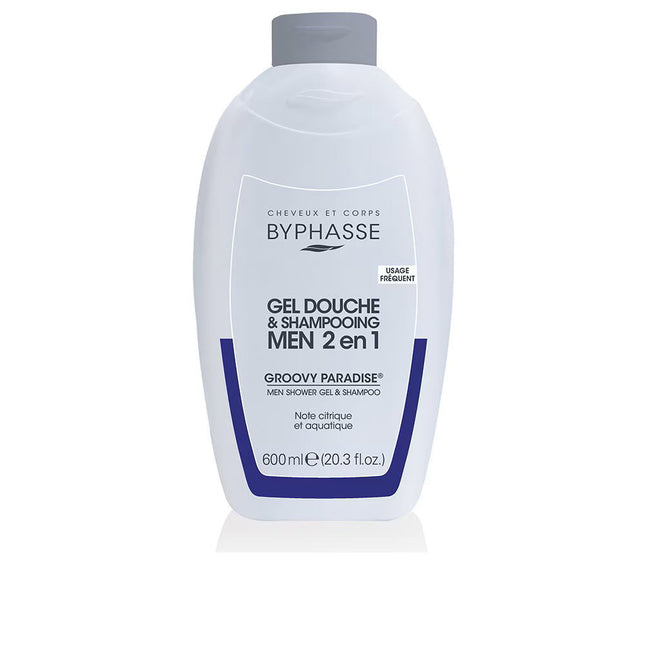 Byphasse Groovy Paradise – Shower Gel & Shampoo 2-in-1 for Men, 600 ml