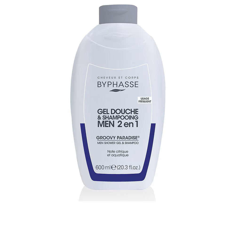 Byphasse Groovy Paradise – Shower Gel & Shampoo 2-in-1 for Men, 600 ml