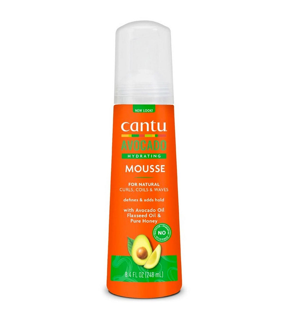 Cantu Avocado Avocado Oil – Hair Styling Mousse for Women, Definition & Control, Light Hold, 248 ml