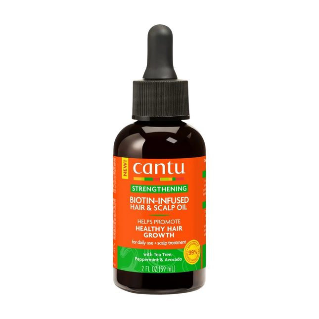 Cantu Biotin-Infused Tea Tree Oil – Hair Oil Treatment for Women, For Strengthening, 59 ml