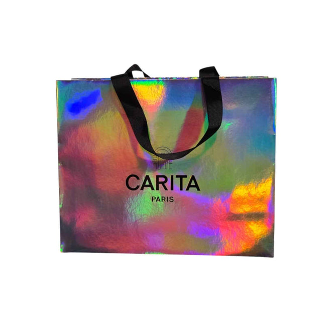Carita Paris Textile Makeup Bag for Women, Silver, Size Medium