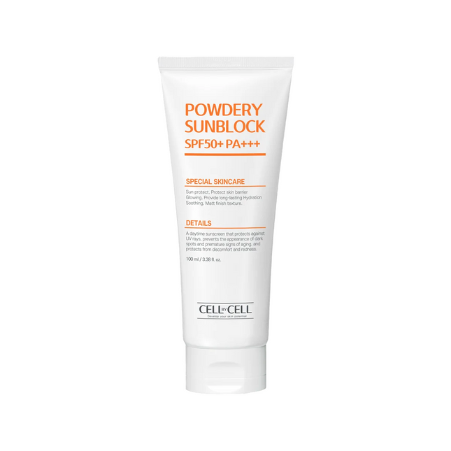 Cell By Cell Powdery Sunblock Protecting The Skin Barrier – Sunscreen Cream Unisex, For Face, SPF 50+, 100 ml