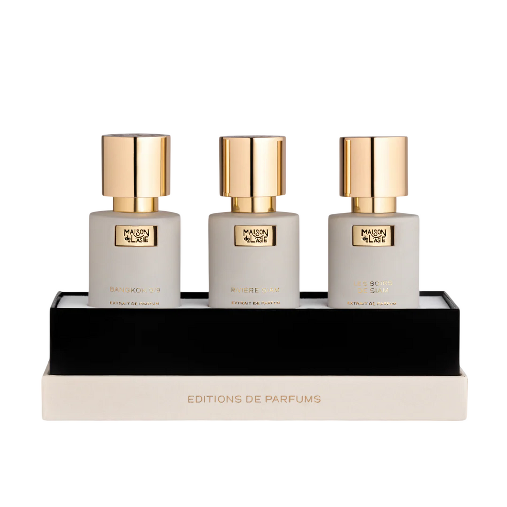 Maison De L`Asie Chapitre 03 Set Maison De L'Asie: Bangkok 9/9 – Extrait de Parfum Unisex, 15 ml + Les Soirs De Siam, 15 ml + Riviere Siam, 15 ml