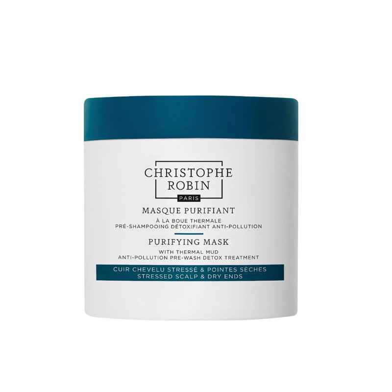 Christophe Robin Purifying Thermal Mud – Hair Treatment Cream Mask for Women, For Detoxing, 250 ml