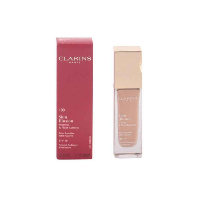 Clarins Skin Illusion Colour Correcting – Liquid Foundation for Women, 109, Wheat, SPF 15, 15 ml Tester