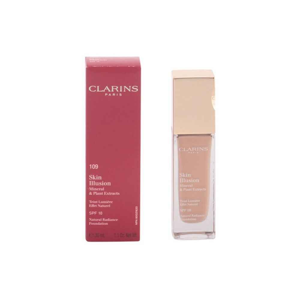 Clarins Skin Illusion Colour Correcting – Liquid Foundation for Women, 109, Wheat, SPF 15, 15 ml Tester