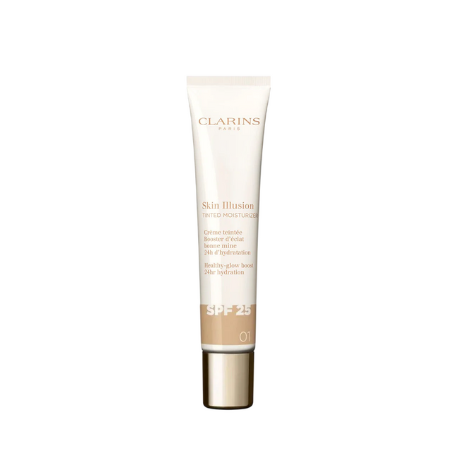 Clarins Skin Illusion Hydrating – Tinted Moisturizer for Women, 01, SPF 25, 40 ml