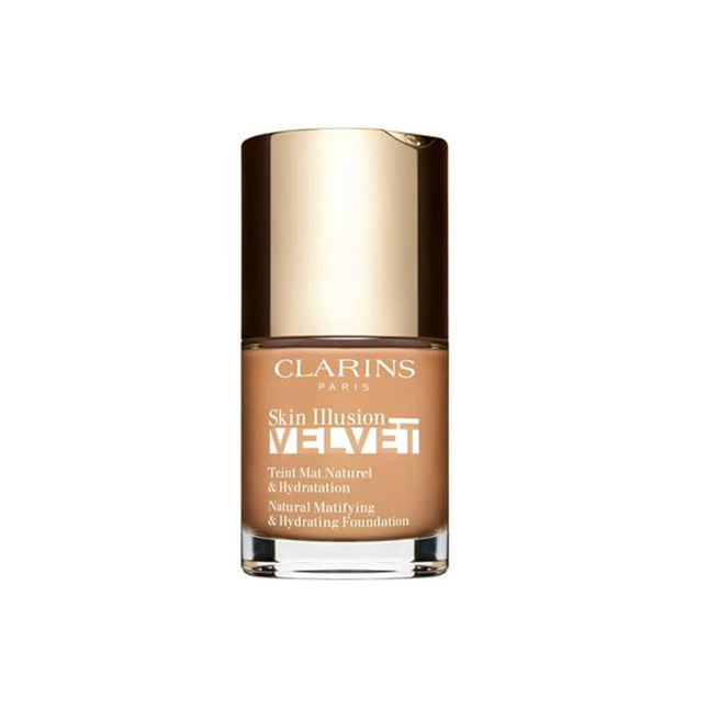 Clarins Skin Illusion Velvet Matte Natural Finish – Liquid Foundation for Women, 108.5W, Cashew, 30 ml