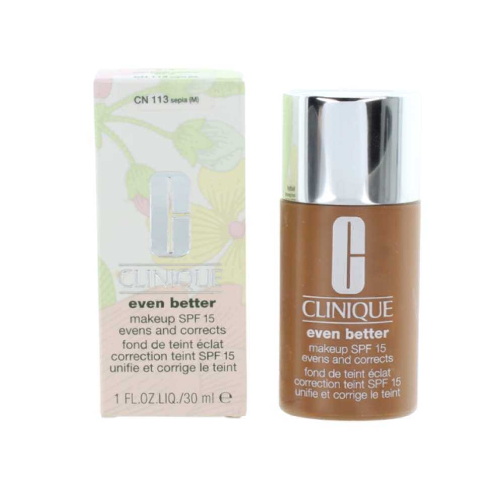 Clinique Even Better Paraben-Free Hydrating – Liquid Foundation for Women, CN 113, Sepia, SPF 15, 30 ml
