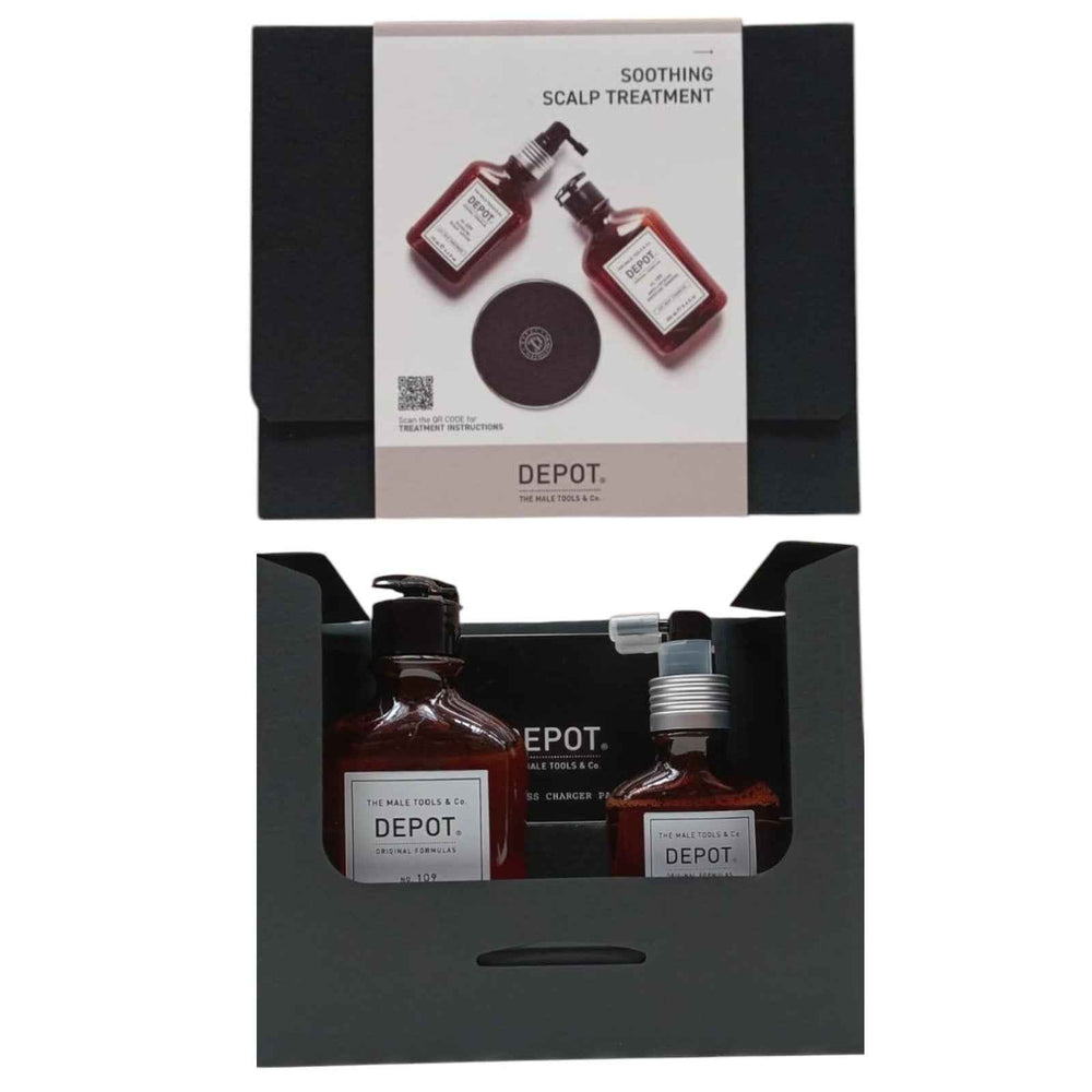 Depot Consumer Kit G Set Depot: 200 Hair Treatments No. 209 – Hair Lotion Treatment for Men, For Calming, 100 ml + 100 Hair Cleansing No. 109, Hair Shampoo, For Calming, 250 ml