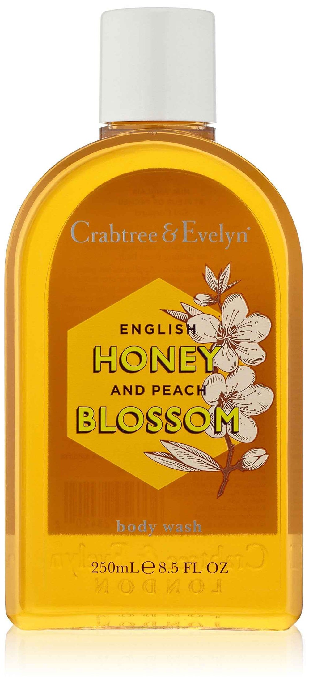 Crabtree & Evelyn Honey & Peach Blossom Hydrating – Body Wash for Women, 250 ml