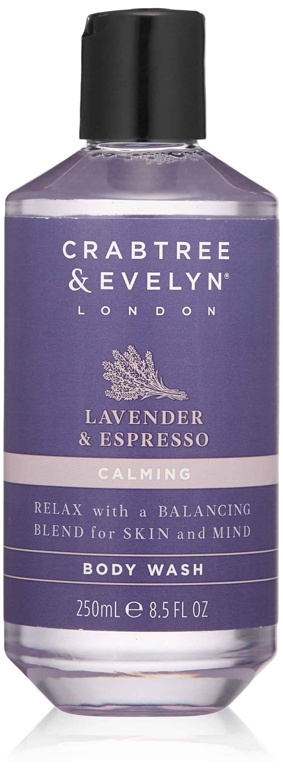 Crabtree & Evelyn Lavender & Espresso Calming – Body Wash for Women, 250 ml