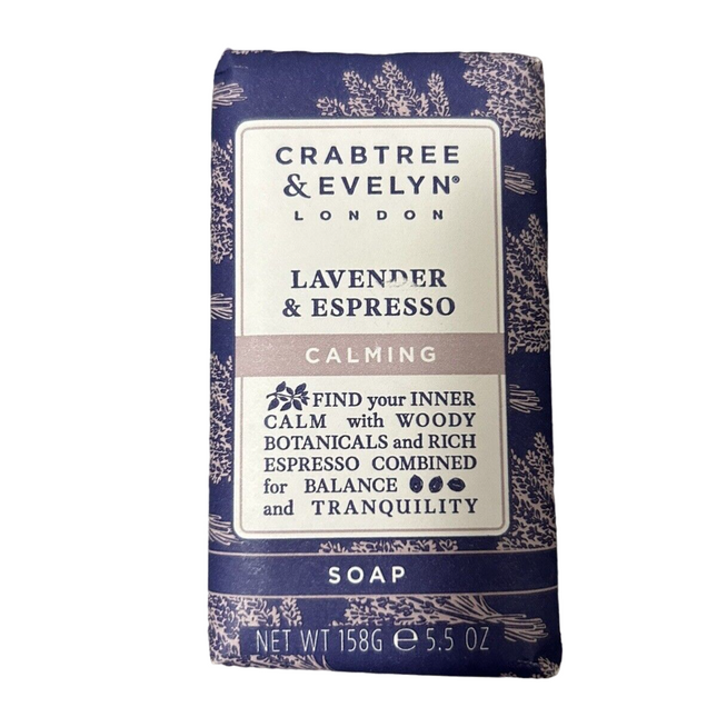 Crabtree & Evelyn Lavender & Espresso Calming – Soap Bar for Women, 158 g