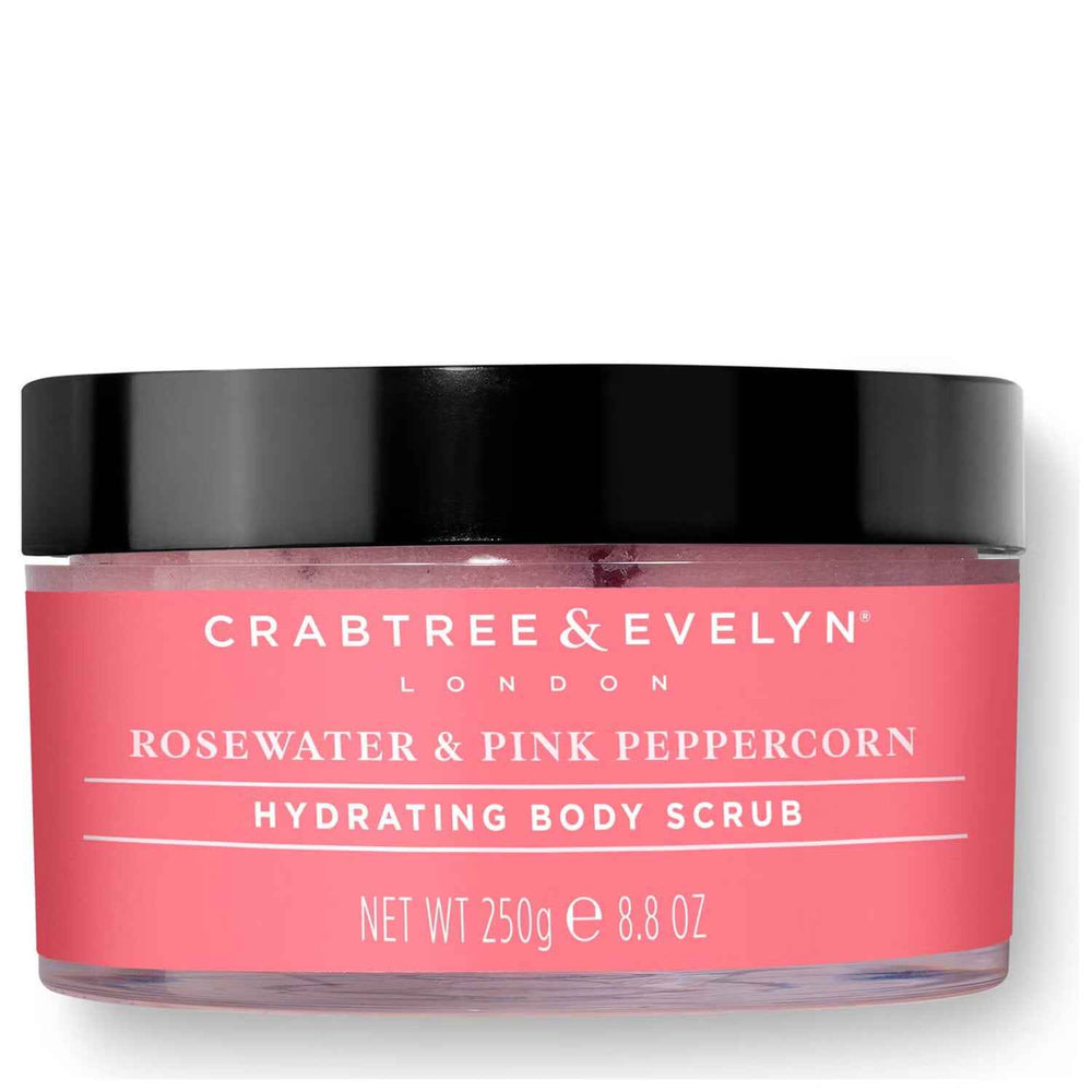 Crabtree & Evelyn Rosewater & Pink Peppercorn Hydrating – Body Scrub for Women, 220 g Tester