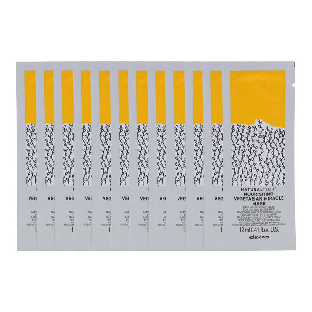 Davines Set Davines Natural Tech Nourishing Hair Building Pack – Hair Treatment Cream Mask Unisex, 12 pcs, 12 ml