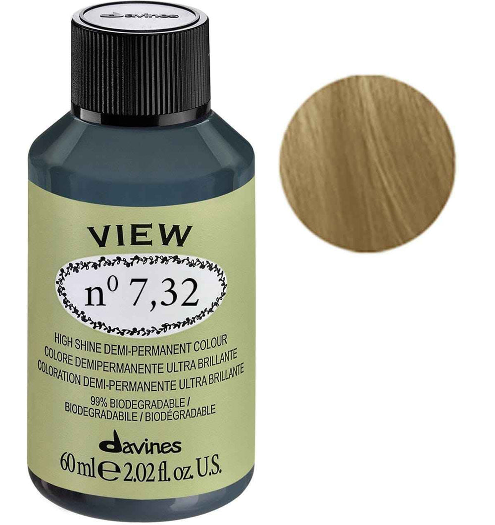 Davines View – Demi-Permanent Hair Dye for Women, 7.32, 60 ml
