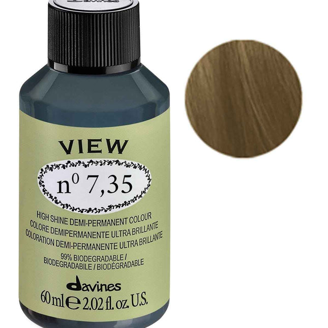 Davines View – Demi-Permanent Hair Dye for Women, 7.35, 60 ml