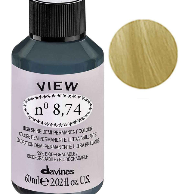 Davines View – Demi-Permanent Hair Dye for Women, 8.74 Gloss, 60 ml