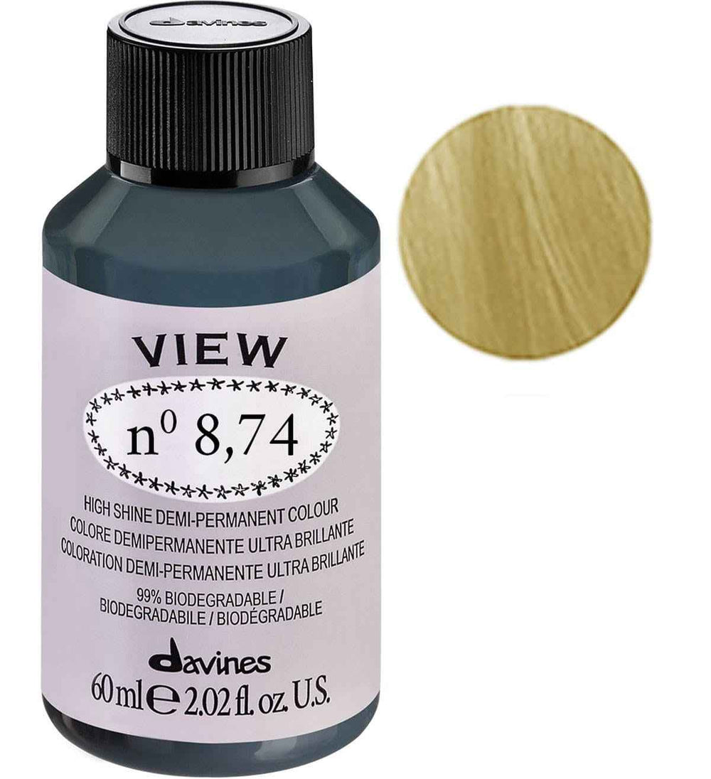 Davines View – Demi-Permanent Hair Dye for Women, 8.74 Gloss, 60 ml