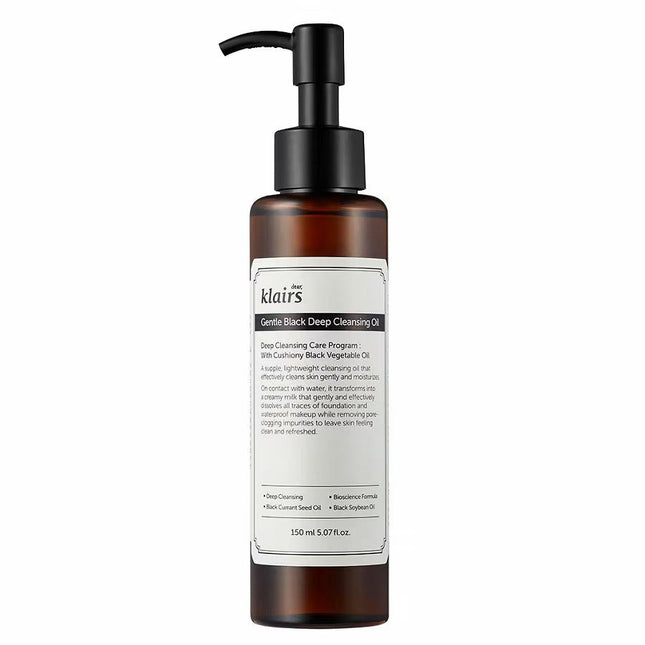Dear Klairs Gentle Black Moisturising – Cleansing Oil for Women, For Face, 150 ml