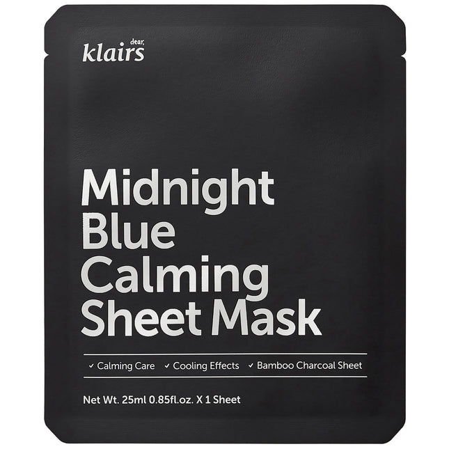 Dear Klairs Midnight Blue Calming & Cooling – Sheet Mask for Women, For Face, 25 ml