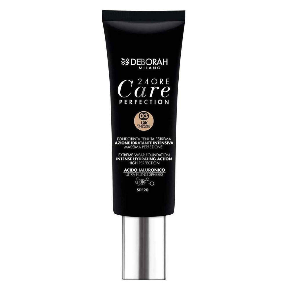 Deborah 24 Ore Care Perfection Hydrating – Liquid Foundation for Women, 03, Sand, SPF 20, 30 ml Tester