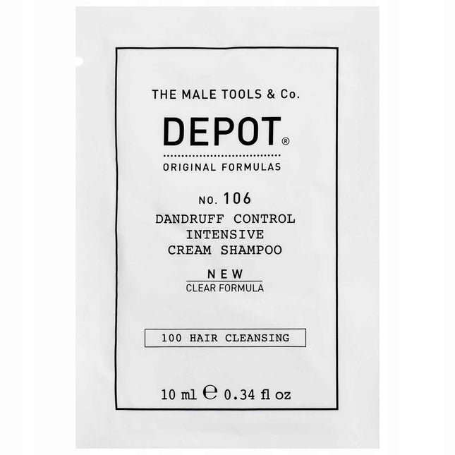 Depot 100 Hair Cleansing No. 106 Clear Formula Pro-Vitamin B5 – Hair Shampoo for Men, Anti-Dandruff, 10 ml