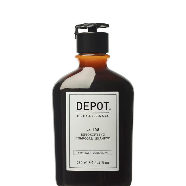 Depot 100 Hair Cleansing No. 108 Charcoal – Hair Shampoo for Men, Detoxifying, 250 ml
