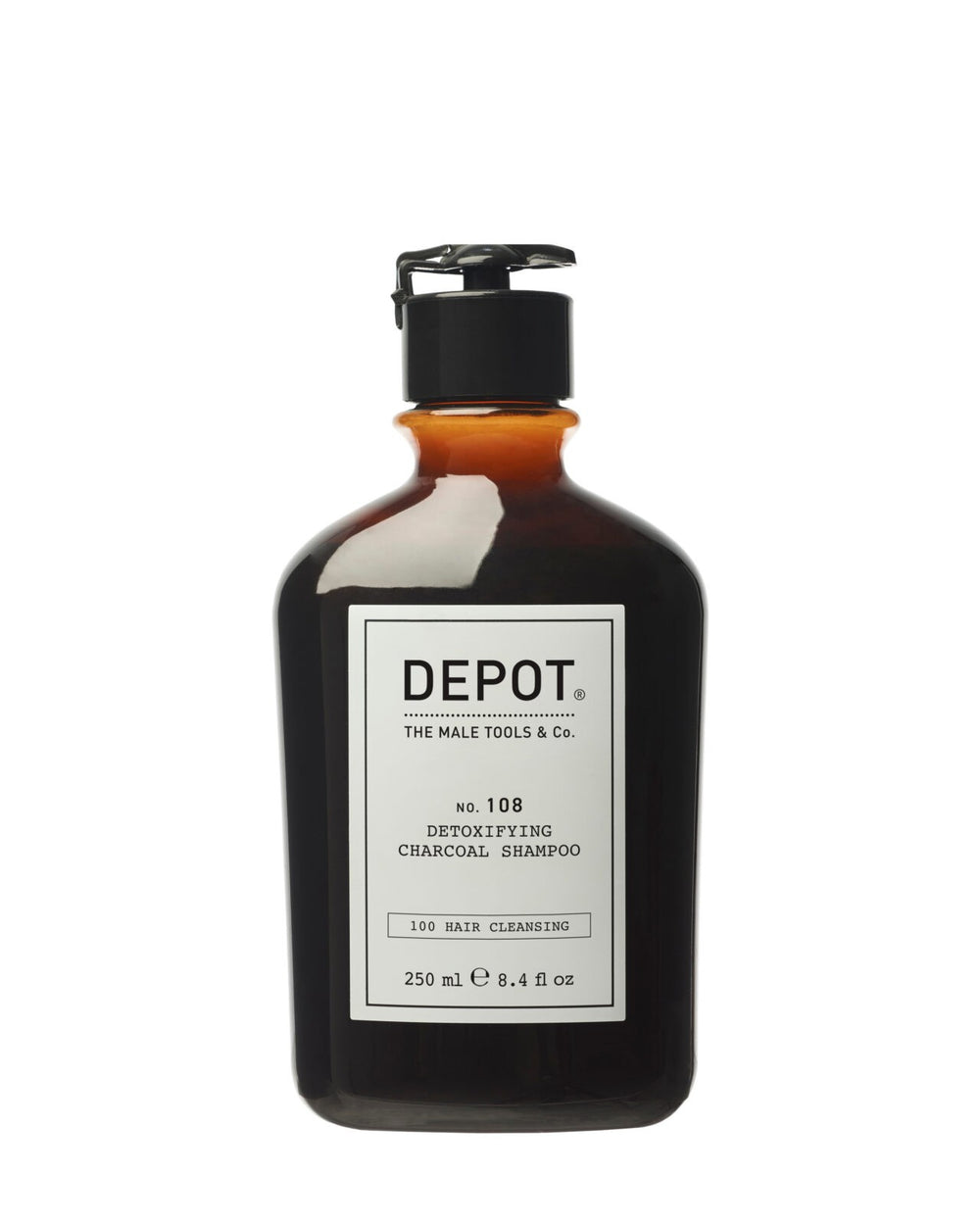 Depot 100 Hair Cleansing No. 108 Charcoal – Hair Shampoo for Men, Detoxifying, 250 ml
